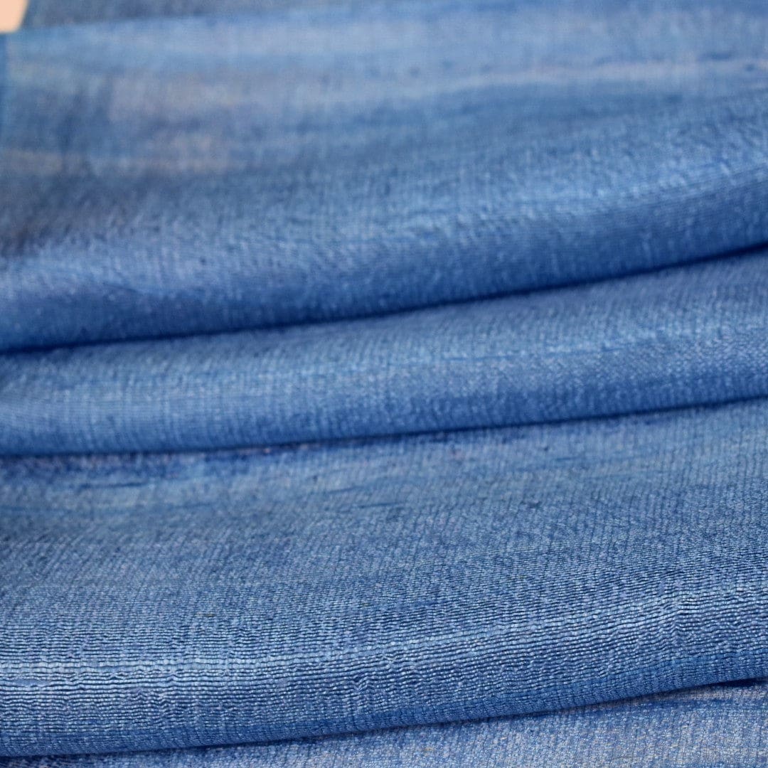 Esarfa-Sal din Matase Naturala Dupioni Raw Silk - Blue Ciel -> Cod: DupionSilk8 - esarfa sal din matase naturala dupioni raw silk