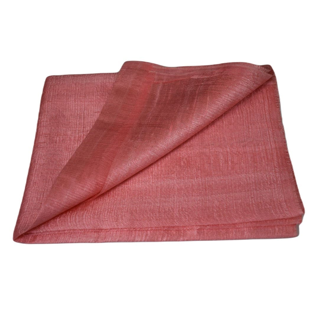 Esarfa-Sal din Matase Naturala Dupioni Raw Silk -Fuzzy Peach (Culoarea Pantone a anului 2024) -> Cod: Dupioni7 - esarfa sal din matase