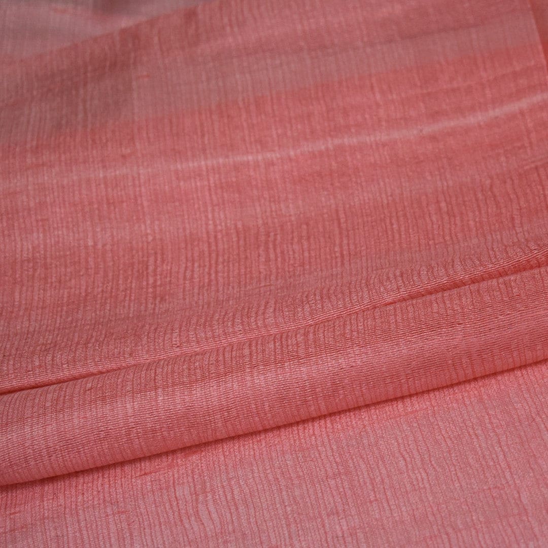 Esarfa-Sal din Matase Naturala Dupioni Raw Silk -Fuzzy Peach (Culoarea Pantone a anului 2024) -> Cod: Dupioni7 - esarfa sal din matase