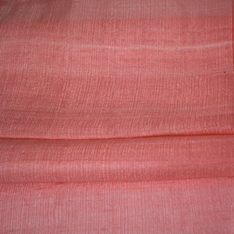 Esarfa-Sal din Matase Naturala Dupioni Raw Silk -Fuzzy Peach (Culoarea Pantone a anului 2024) -> Cod: Dupioni7 - esarfa sal din matase