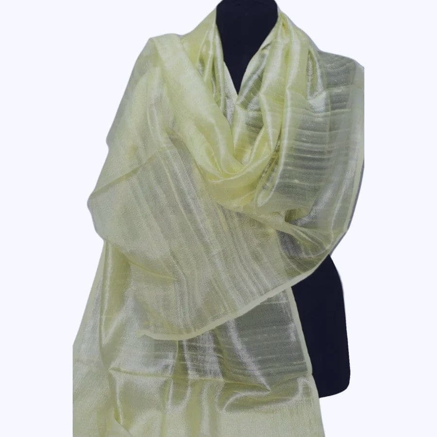 Esarfa-Sal din Matase Naturala Dupioni Raw Silk - Galben Pai -: Cod: Dupion3 - esarfa sal din matase naturala raw silk