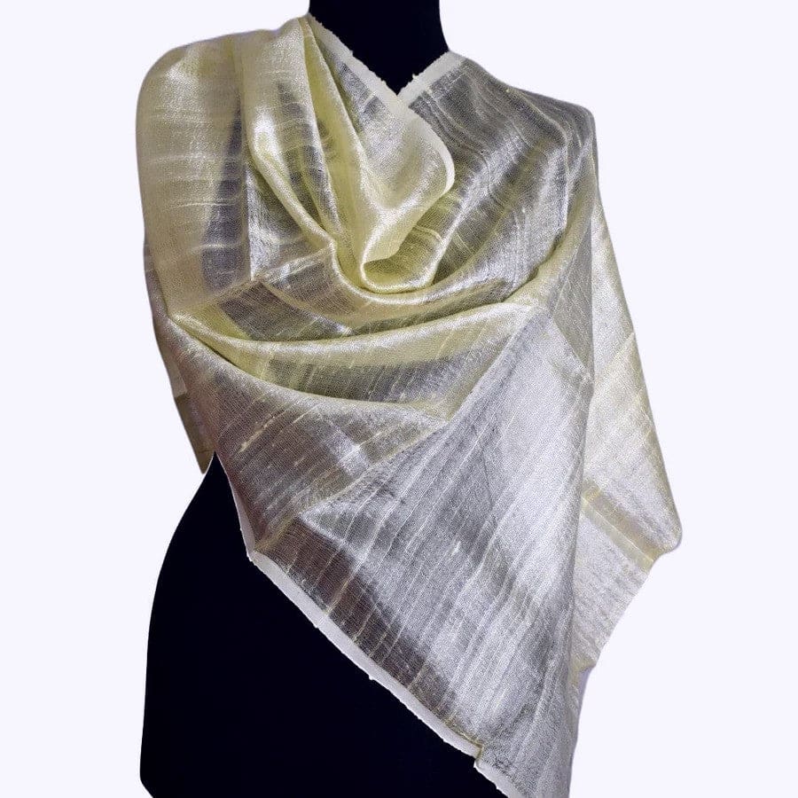 Esarfa-Sal din Matase Naturala Dupioni Raw Silk - Galben Pai -: Cod: Dupion3 - esarfa sal din matase naturala raw silk