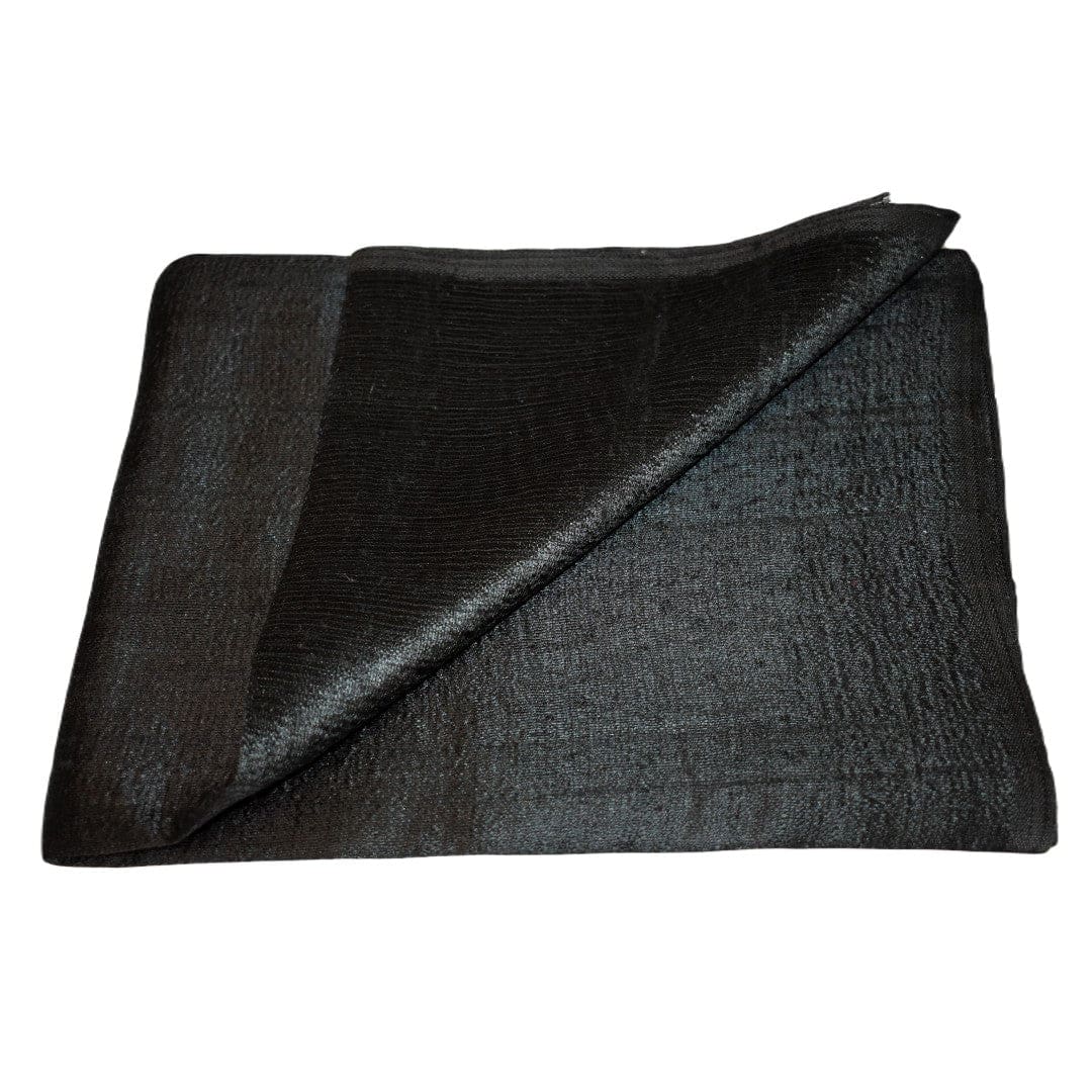 Esarfa-Sal din Matase Naturala Dupioni Raw Silk - Negru Intens -> Cod:Dupion5 - esarfa sal din matase naturala dupioni raw silk