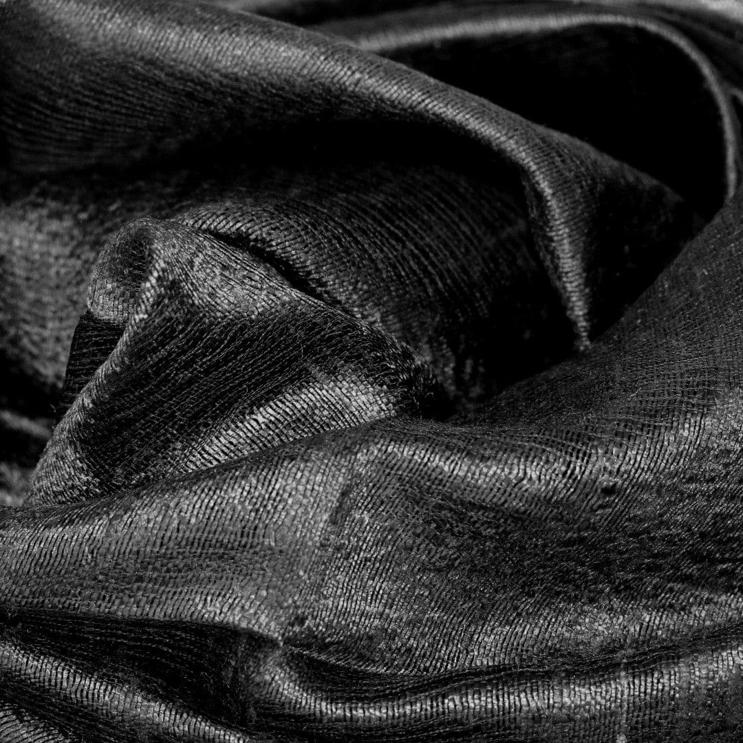 Esarfa-Sal din Matase Naturala Dupioni Raw Silk - Negru Intens -> Cod:Dupion5 - esarfa sal din matase naturala dupioni raw silk