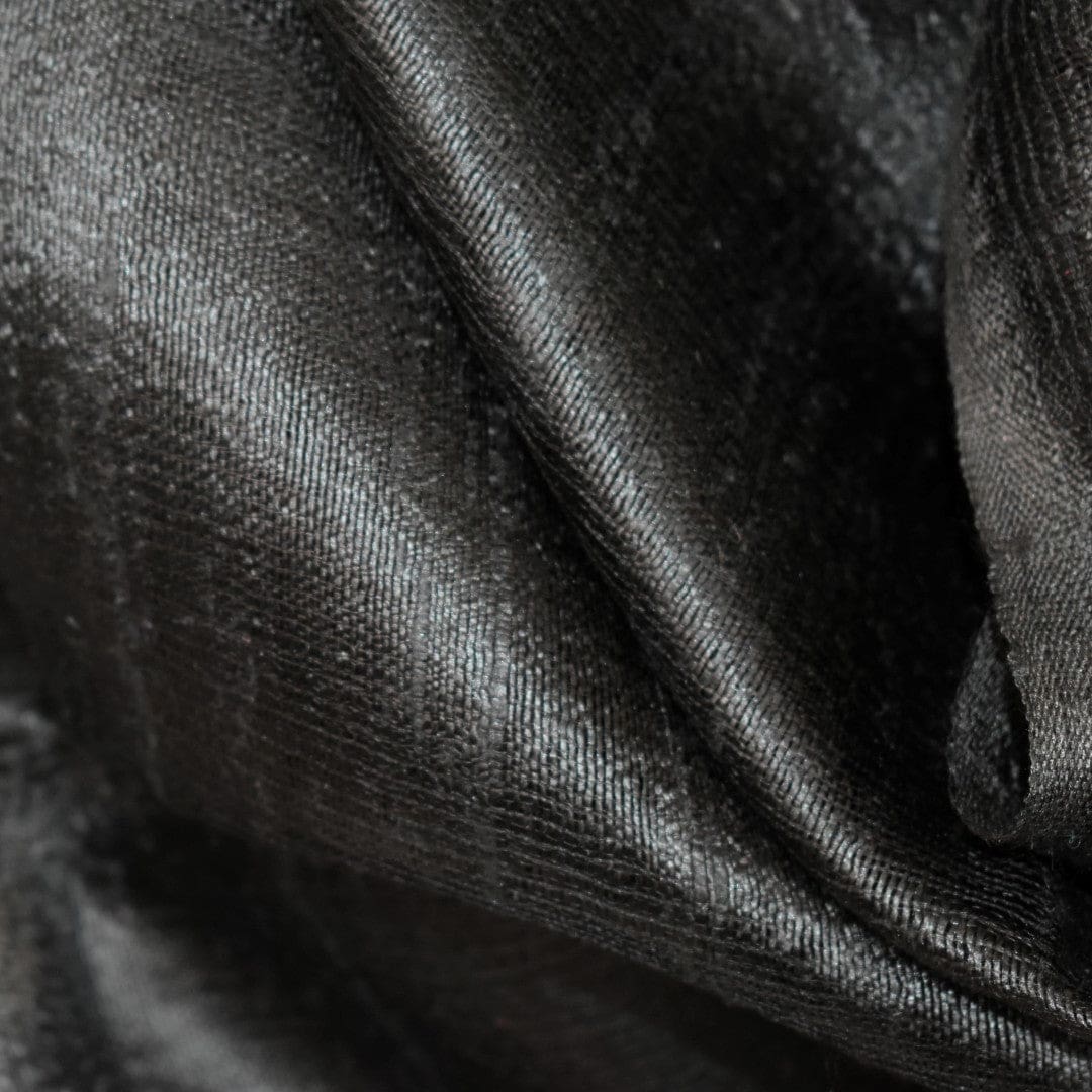 Esarfa-Sal din Matase Naturala Dupioni Raw Silk - Negru Intens -> Cod:Dupion5 - esarfa sal din matase naturala dupioni raw silk