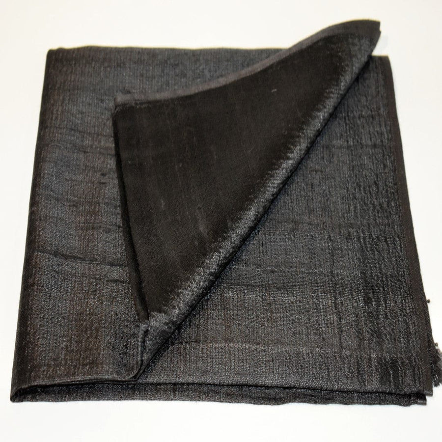 Esarfa-Sal din Matase Naturala Dupioni Raw Silk - Negru Intens -> Cod:Dupion5 - esarfa sal din matase naturala dupioni raw silk