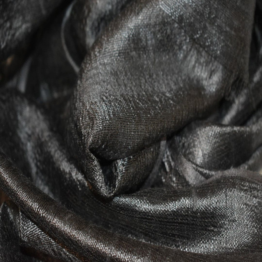 Esarfa-Sal din Matase Naturala Dupioni Raw Silk - Negru Intens -> Cod:Dupion5 - esarfa sal din matase naturala dupioni raw silk