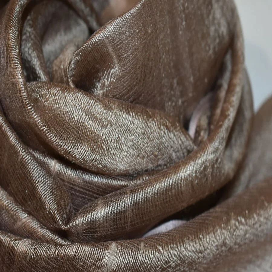 Esarfa-Sal din Matase Naturala Dupioni Raw Silk - Nude Caramel -> Cod: Dupioni2 - esarfa sal din matase naturala dupioni raw silk