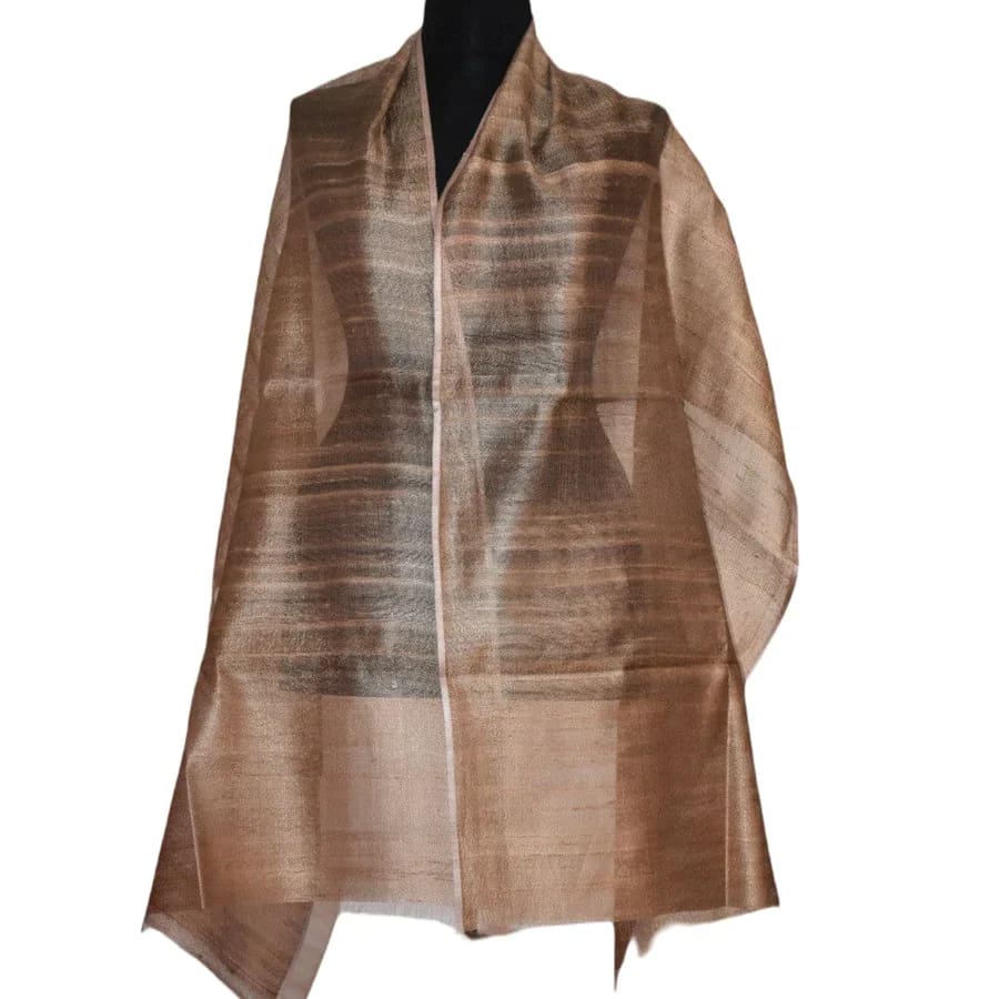 Esarfa-Sal din Matase Naturala Dupioni Raw Silk - Nude Caramel -> Cod: Dupioni2 - esarfa sal din matase naturala dupioni raw silk