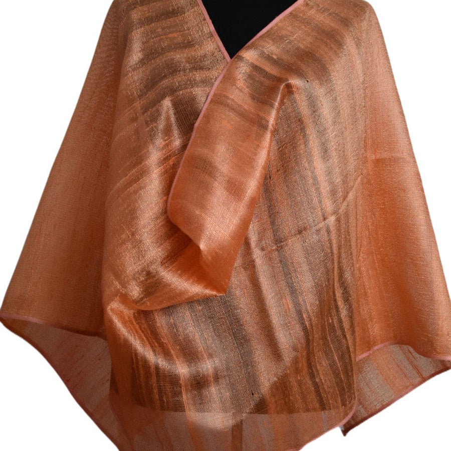 Esarfa-Sal din Matase Naturala Dupioni Raw Silk - Orange Safron -> Cod: Dupioni8 - esarfa sal din matase naturala dupioni raw silk