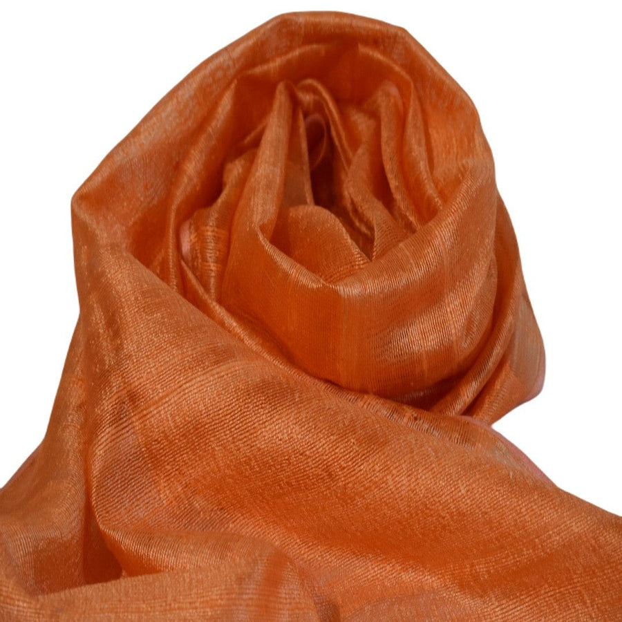 Esarfa-Sal din Matase Naturala Dupioni Raw Silk - Orange Safron -> Cod: Dupioni8 - esarfa sal din matase naturala dupioni raw silk