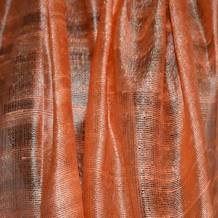 Esarfa-Sal din Matase Naturala Dupioni Raw Silk - Orange Safron -> Cod: Dupioni8 - esarfa sal din matase naturala dupioni raw silk