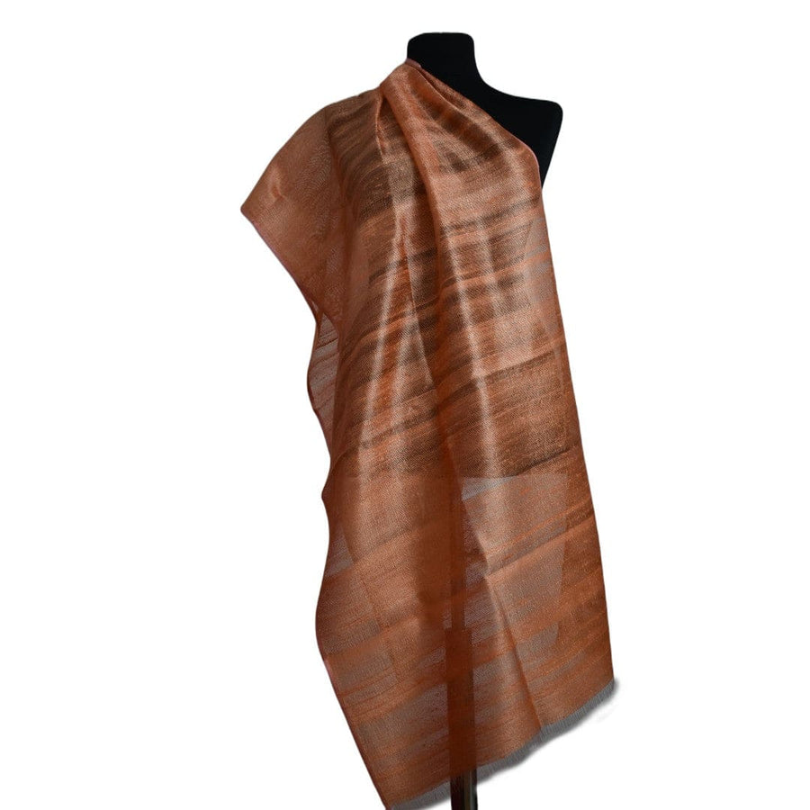 Esarfa-Sal din Matase Naturala Dupioni Raw Silk - Orange Safron -> Cod: Dupioni8 - esarfa sal din matase naturala dupioni raw silk