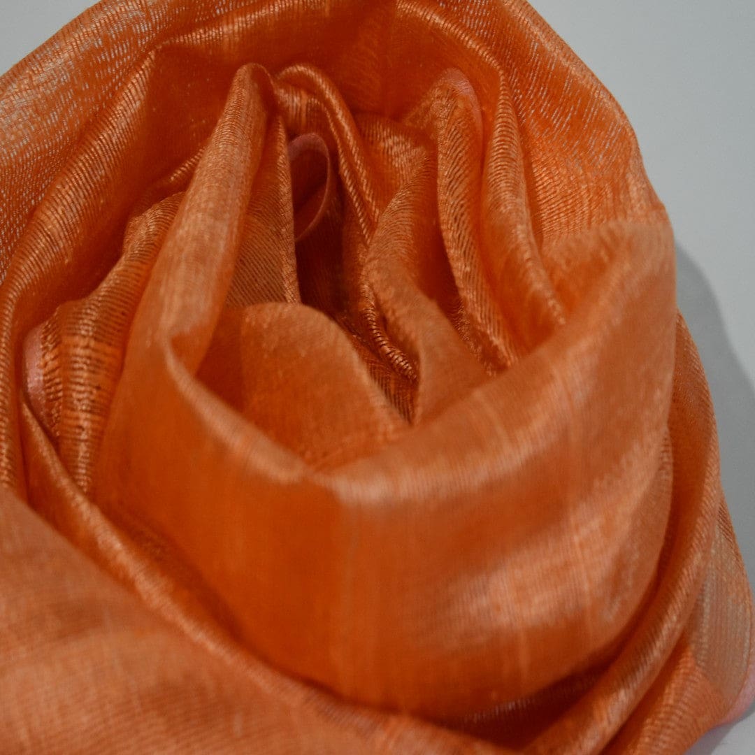 Esarfa-Sal din Matase Naturala Dupioni Raw Silk - Orange Safron -> Cod: Dupioni8 - esarfa sal din matase naturala dupioni raw silk