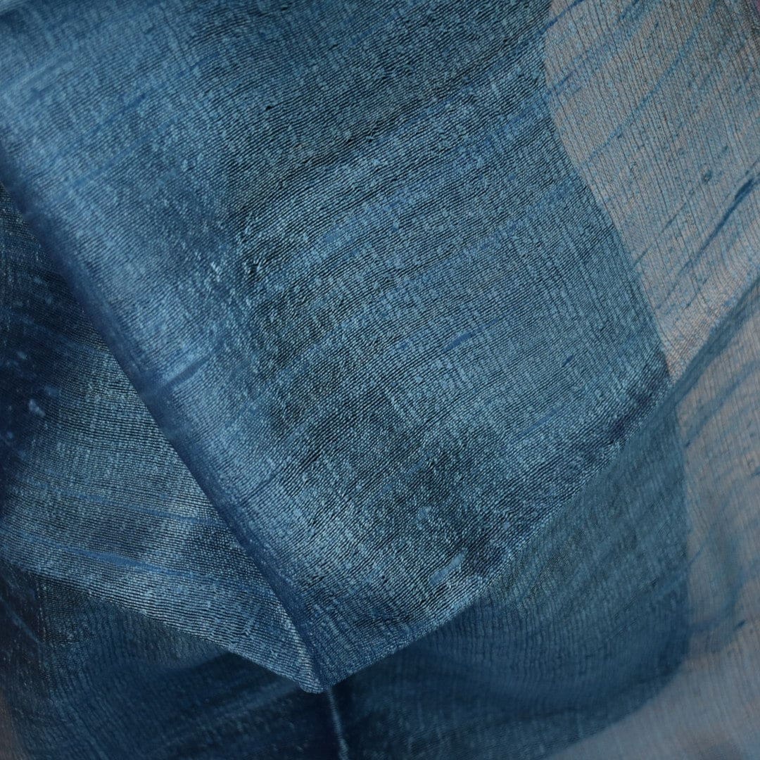 Esarfa-Sal din Matase Naturala Dupioni Raw Silk - Prussian Blue -> Cod: Dupion9 - esarfa sal din matase naturala dupioni raw silk