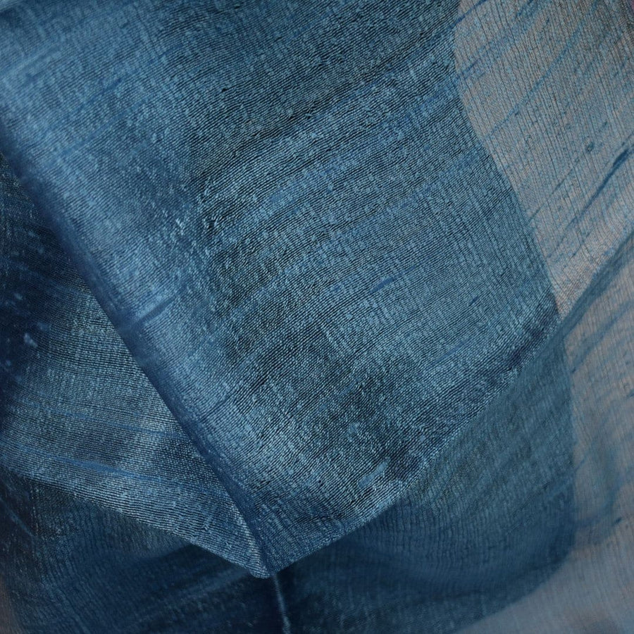 Esarfa-Sal din Matase Naturala Dupioni Raw Silk - Prussian Blue -> Cod: Dupion9 - esarfa sal din matase naturala dupioni raw silk