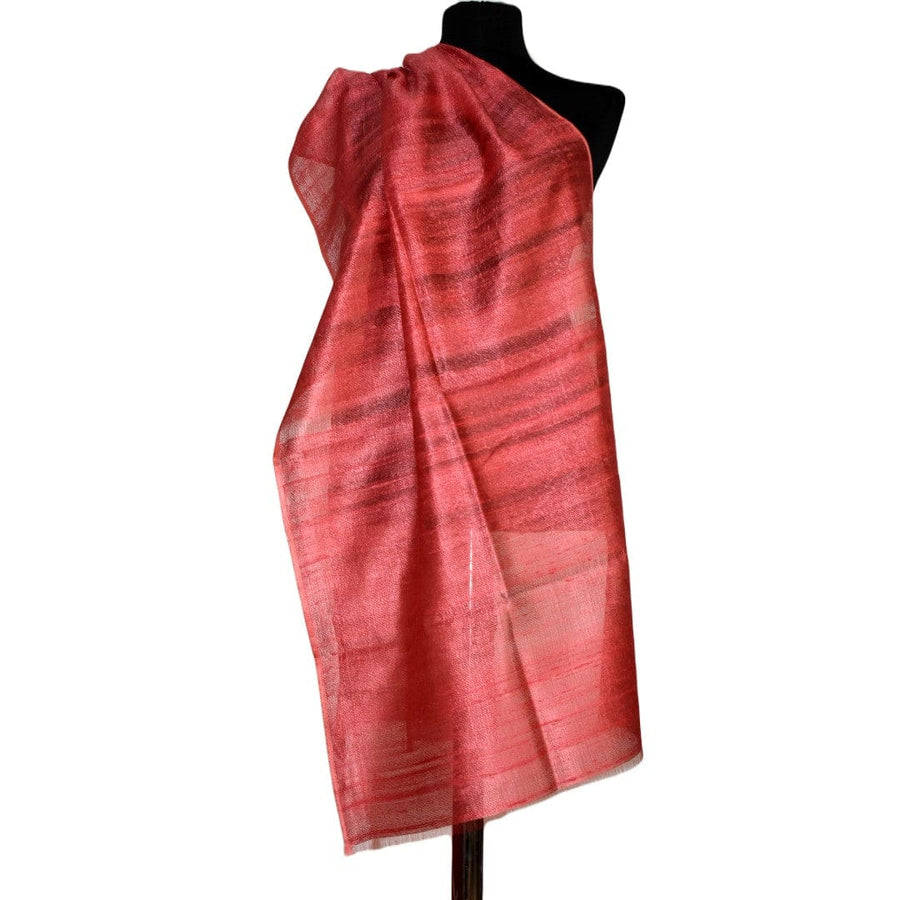 Esarfa-Sal din Matase Naturala Dupioni Raw Silk - Rosu Prafuit -> Cod:Dupion4 - esarfa sal din matase naturala dupioni raw silk