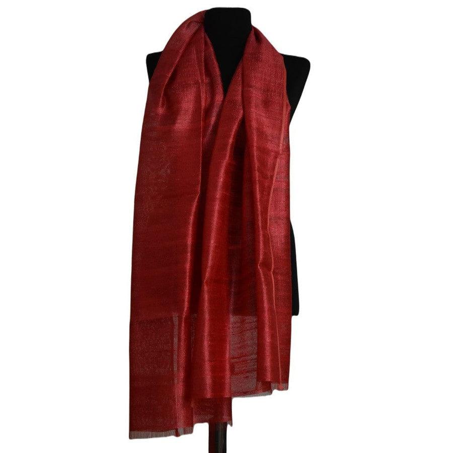 Esarfa-Sal din Matase Naturala Dupioni Raw Silk - Rosu Prafuit -> Cod:Dupion4 - esarfa sal din matase naturala dupioni raw silk