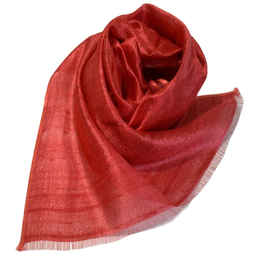 Esarfa-Sal din Matase Naturala Dupioni Raw Silk - Rosu Prafuit -> Cod:Dupion4 - esarfa sal din matase naturala dupioni raw silk