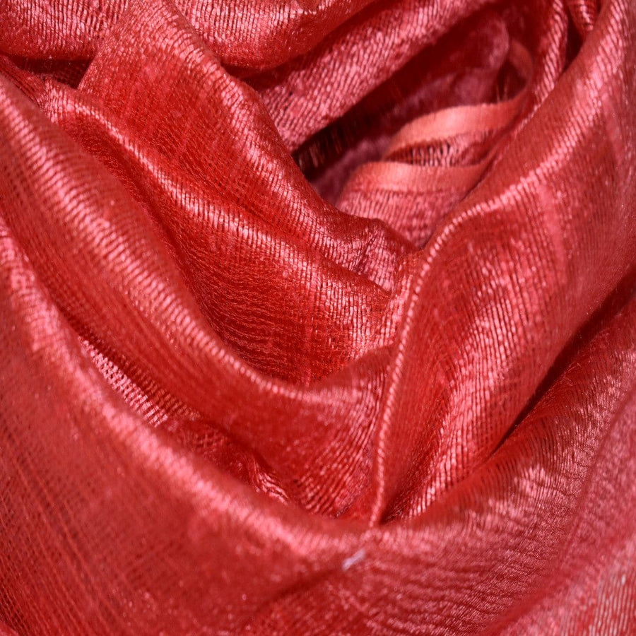 Esarfa-Sal din Matase Naturala Dupioni Raw Silk - Rosu Prafuit -> Cod:Dupion4 - esarfa sal din matase naturala dupioni raw silk