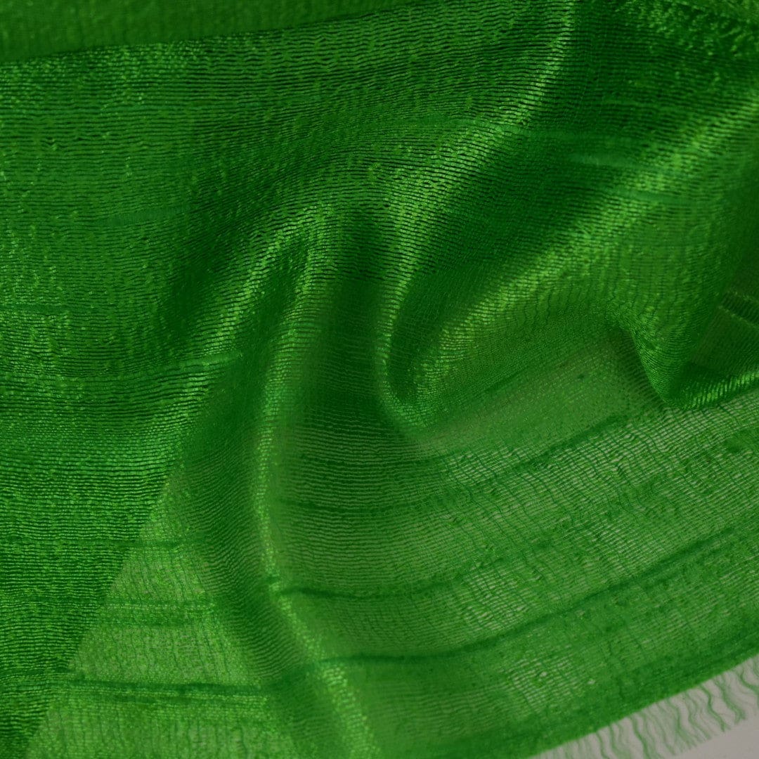 Esarfa-Sal din Matase Naturala Dupioni Raw Silk - Verde Iarba -> Cod:Dupion45 - esarfa sal din matase naturala dupioni raw silk