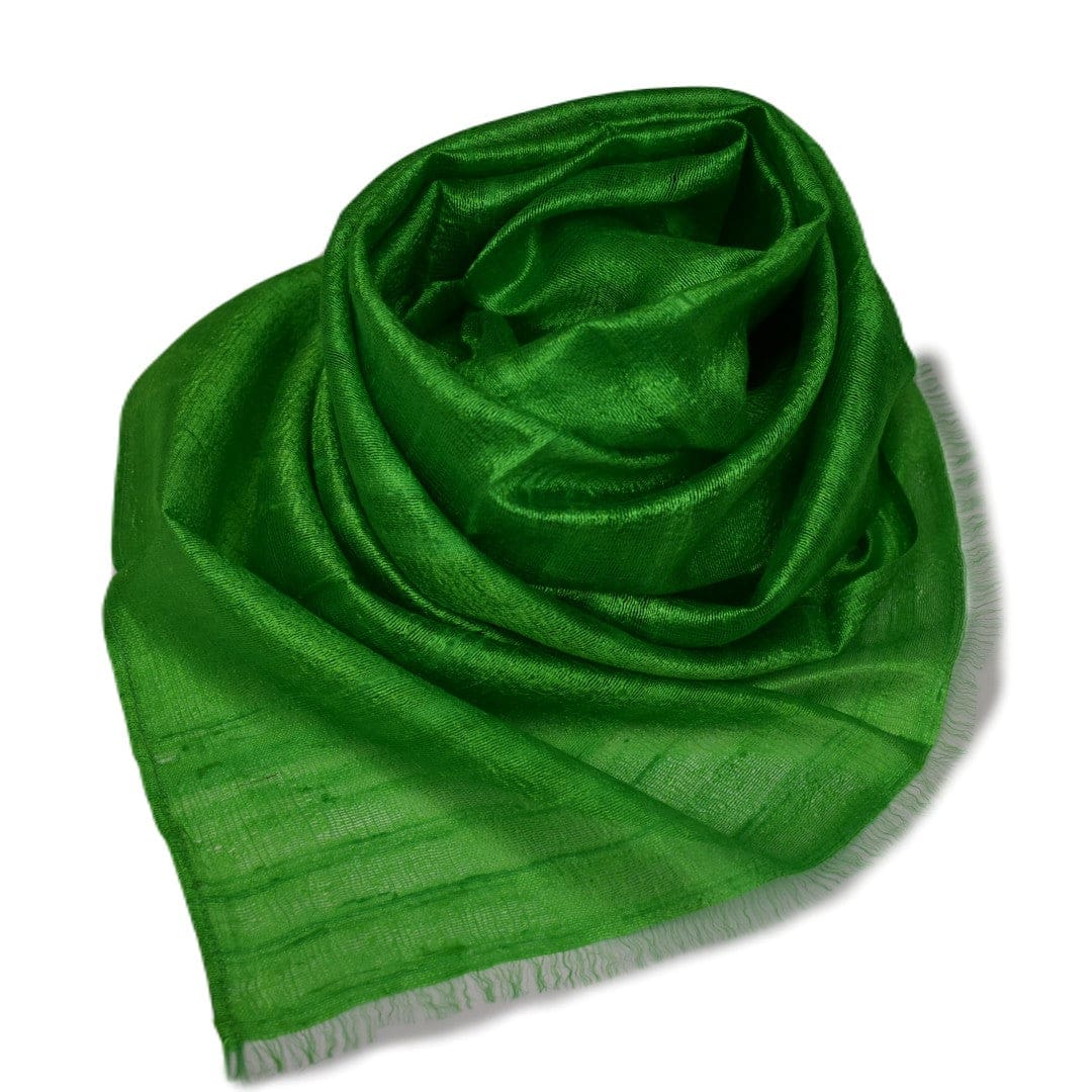 Esarfa-Sal din Matase Naturala Dupioni Raw Silk - Verde Iarba -> Cod:Dupion45 - esarfa sal din matase naturala dupioni raw silk