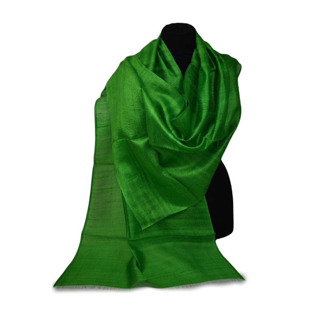 Esarfa-Sal din Matase Naturala Dupioni Raw Silk - Verde Iarba -> Cod:Dupion45 - esarfa sal din matase naturala dupioni raw silk