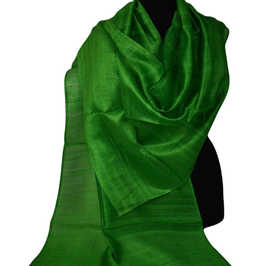 Esarfa-Sal din Matase Naturala Dupioni Raw Silk - Verde Iarba -> Cod:Dupion45 - esarfa sal din matase naturala dupioni raw silk