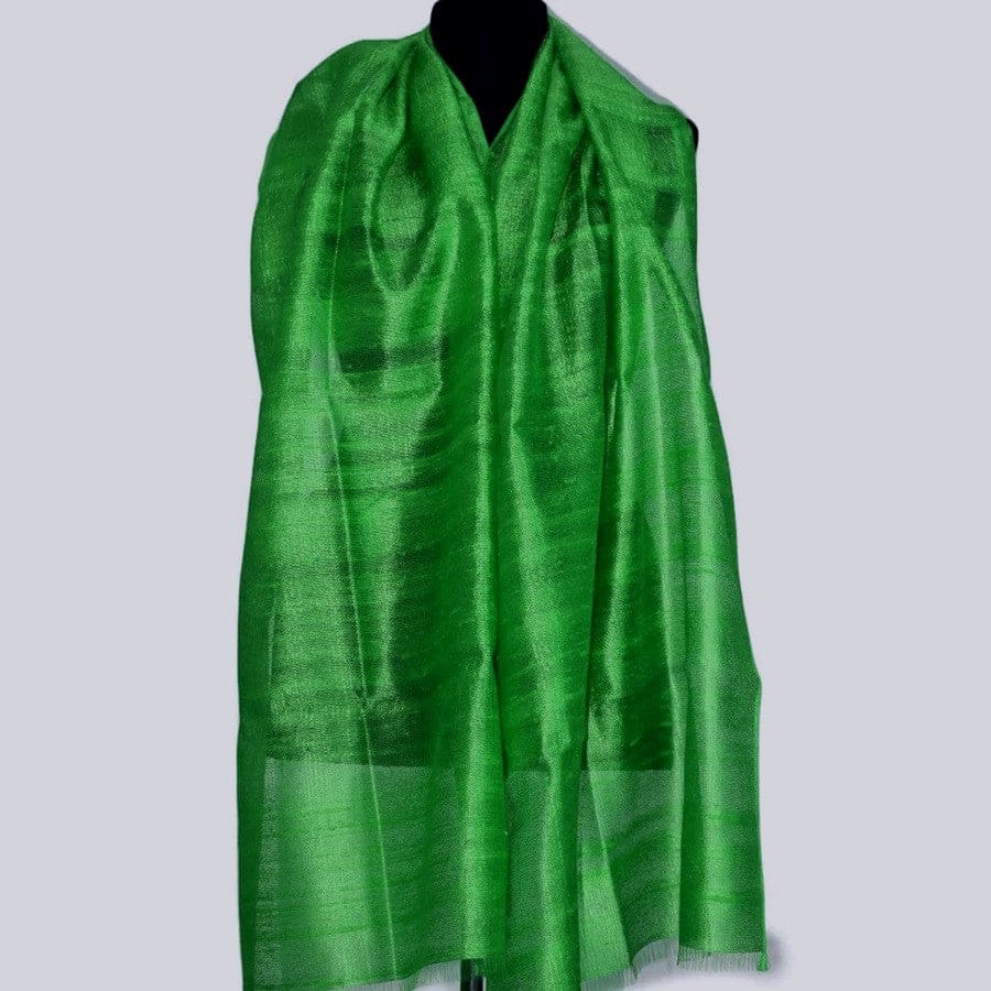 Esarfa-Sal din Matase Naturala Dupioni Raw Silk - Verde Iarba -> Cod:Dupion45 - esarfa sal din matase naturala dupioni raw silk