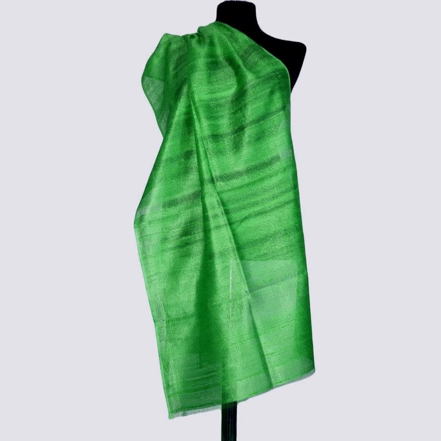 Esarfa-Sal din Matase Naturala Dupioni Raw Silk - Verde Iarba -> Cod:Dupion45 - esarfa sal din matase naturala dupioni raw silk