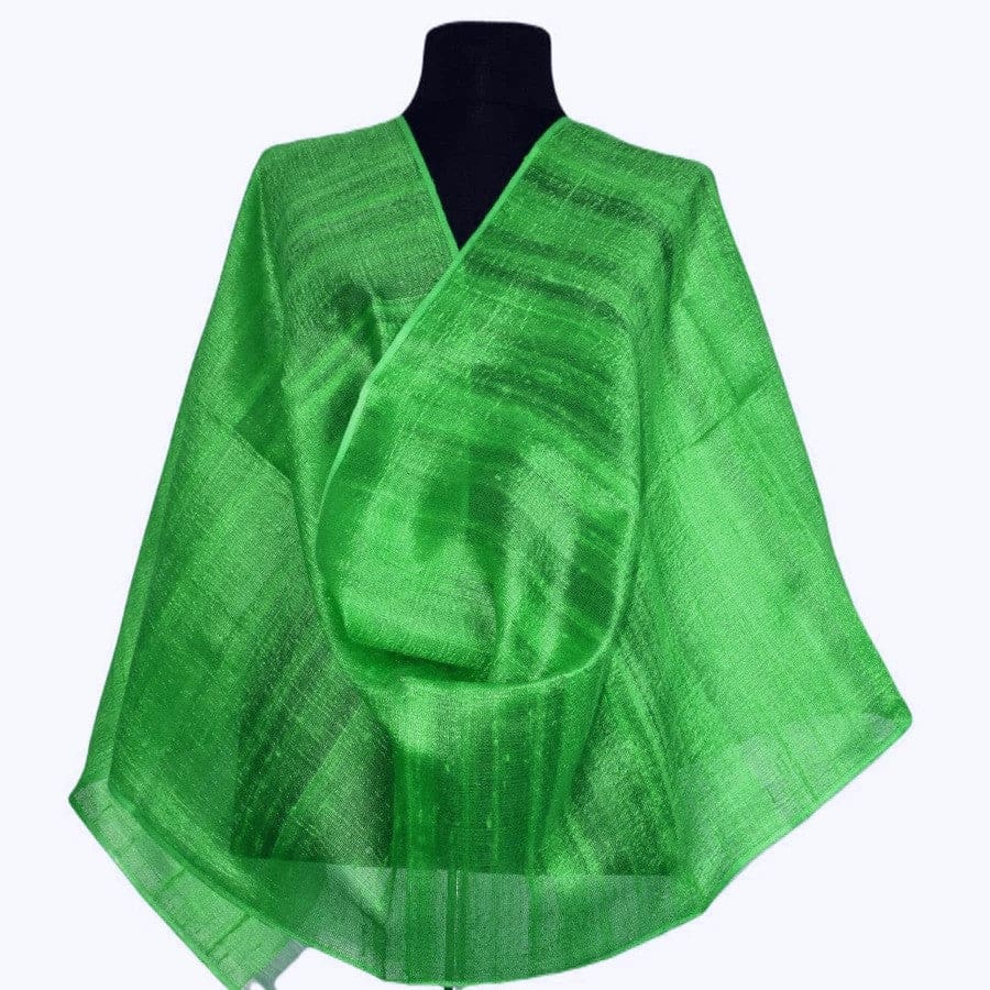 Esarfa-Sal din Matase Naturala Dupioni Raw Silk - Verde Iarba -> Cod:Dupion45 - esarfa sal din matase naturala dupioni raw silk
