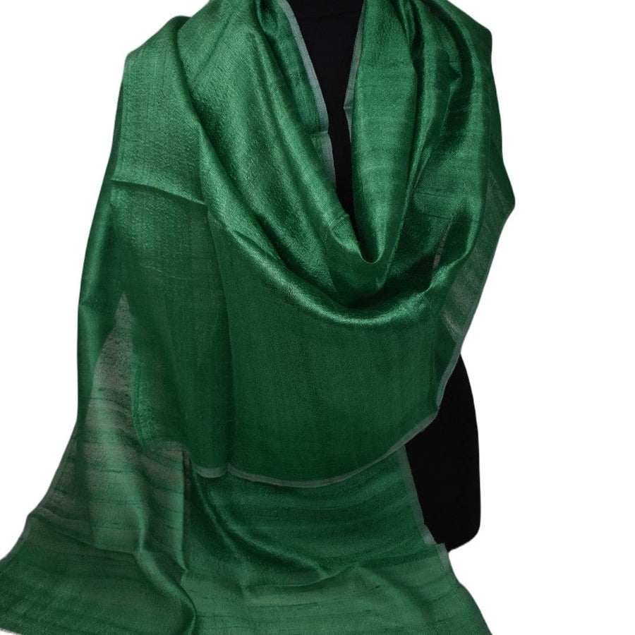 Esarfa-Sal din Matase Naturala Dupioni Raw Silk - Verde Smarald -> Cod:Dupion46 - esarfa sal din matase naturala dupioni raw silk