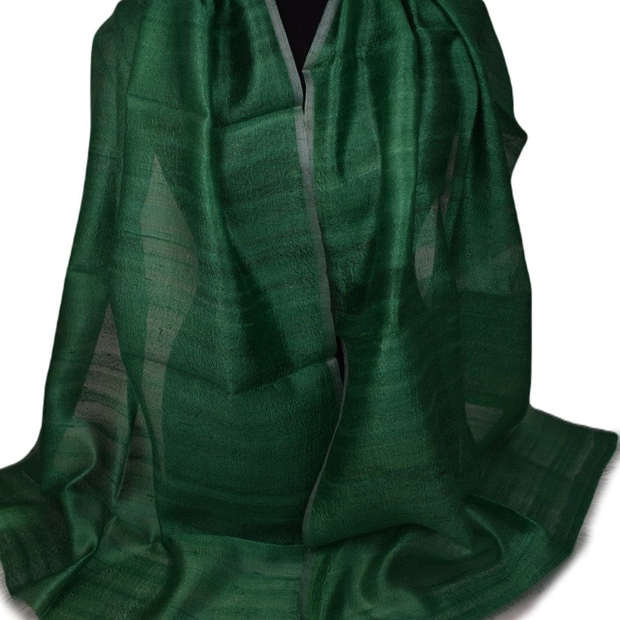 Esarfa-Sal din Matase Naturala Dupioni Raw Silk - Verde Smarald -> Cod:Dupion46 - esarfa sal din matase naturala dupioni raw silk
