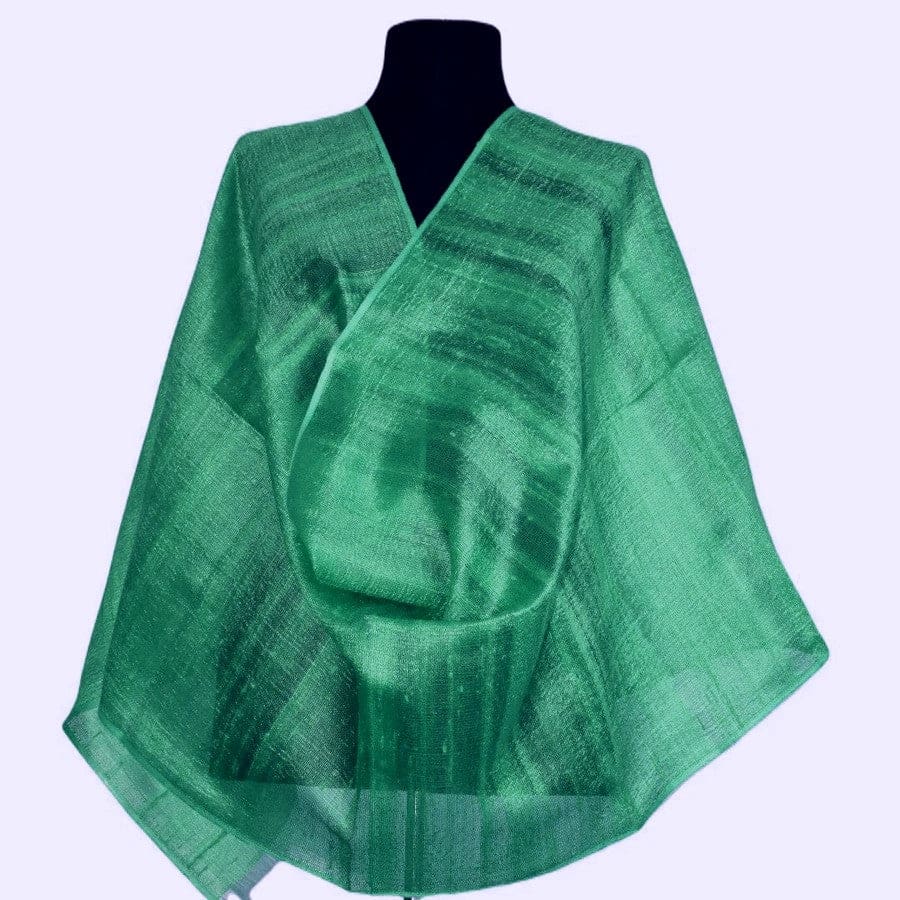 Esarfa-Sal din Matase Naturala Dupioni Raw Silk - Verde Smarald -> Cod:Dupion46 - esarfa sal din matase naturala dupioni raw silk