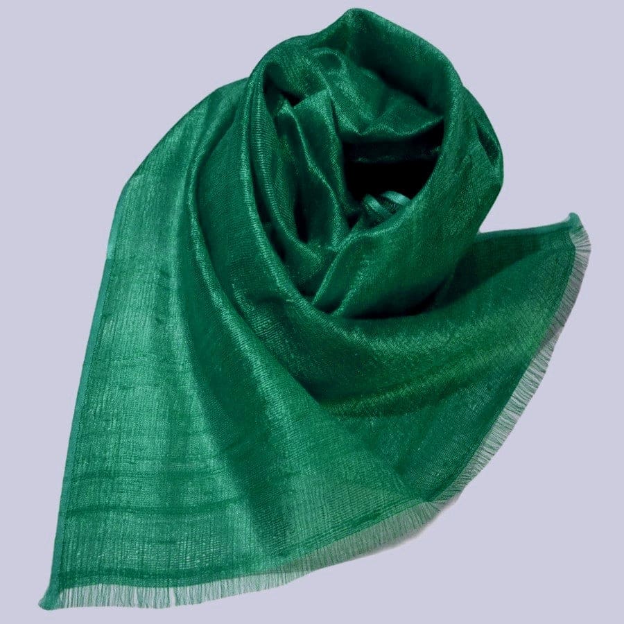 Esarfa-Sal din Matase Naturala Dupioni Raw Silk - Verde Smarald -> Cod:Dupion46 - esarfa sal din matase naturala dupioni raw silk