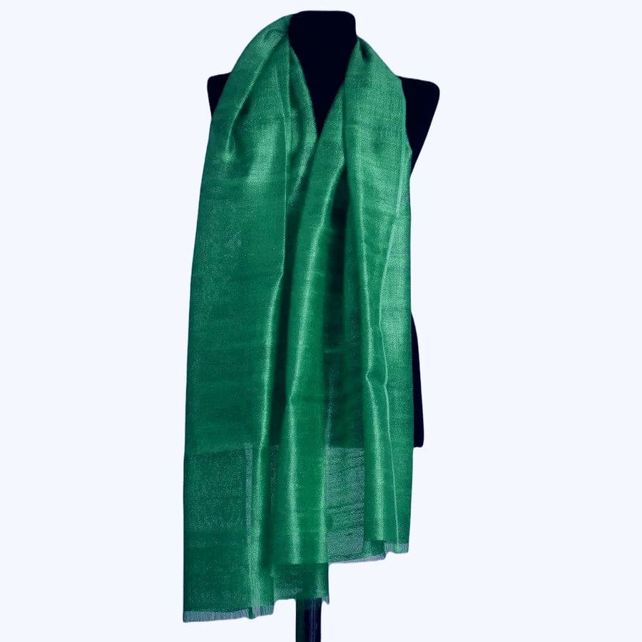 Esarfa-Sal din Matase Naturala Dupioni Raw Silk - Verde Smarald -> Cod:Dupion46 - esarfa sal din matase naturala dupioni raw silk