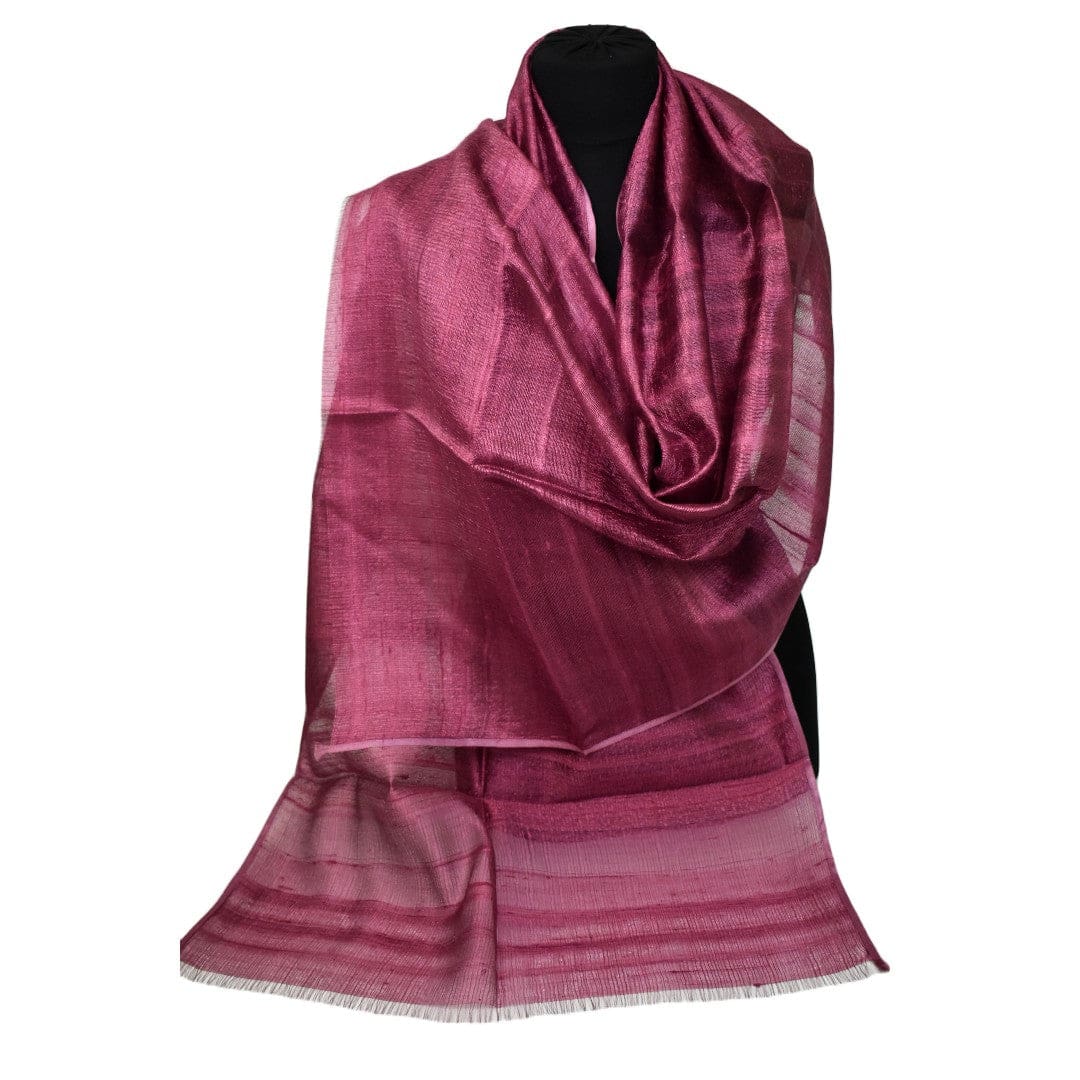 Esarfa-Sal din Matase Naturala Dupioni Raw Silk - Wine Magenta Shade -> Cod:Dupion1 - esarfa sal din matase naturala dupioni raw silk
