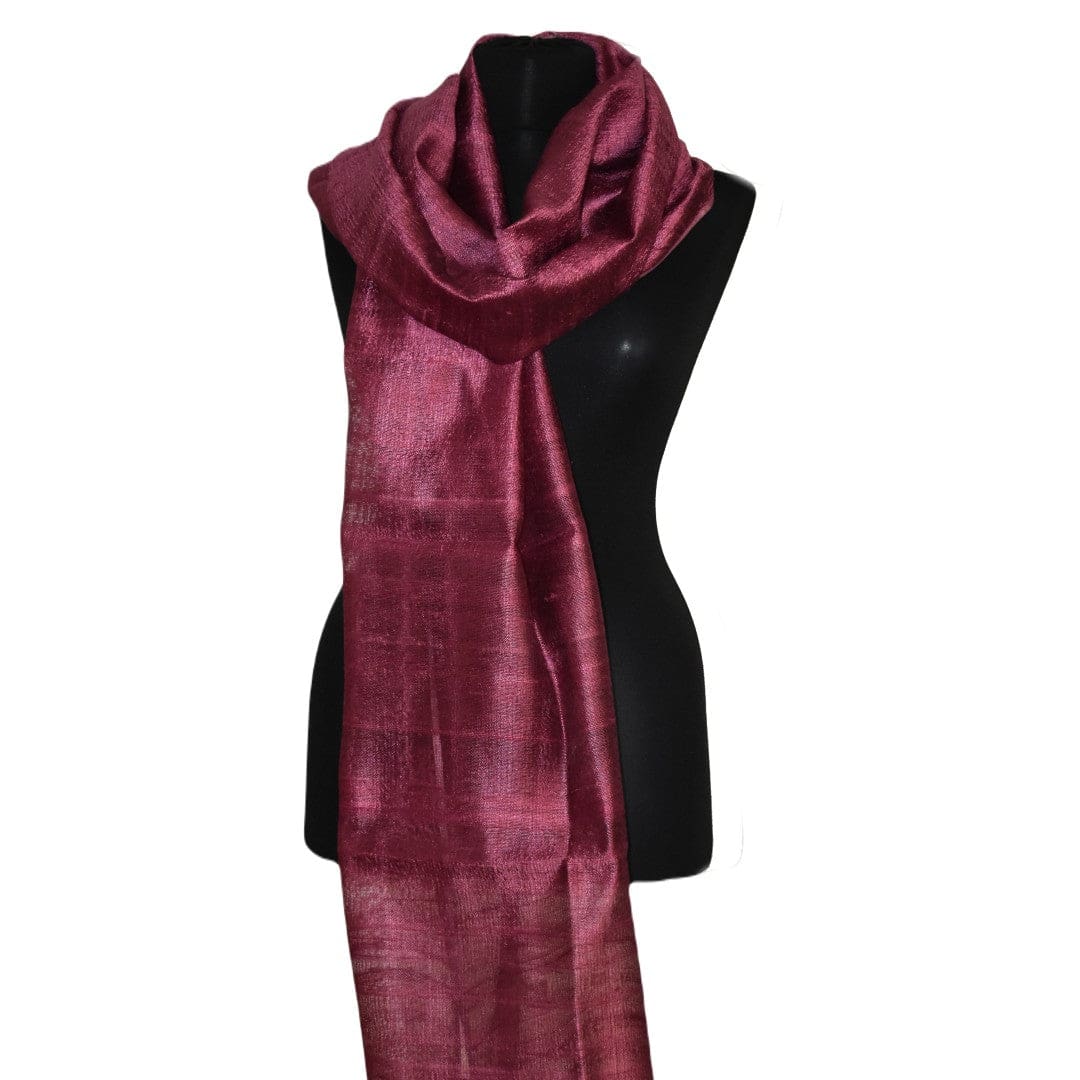 Esarfa-Sal din Matase Naturala Dupioni Raw Silk - Wine Magenta Shade -> Cod:Dupion1 - esarfa sal din matase naturala dupioni raw silk