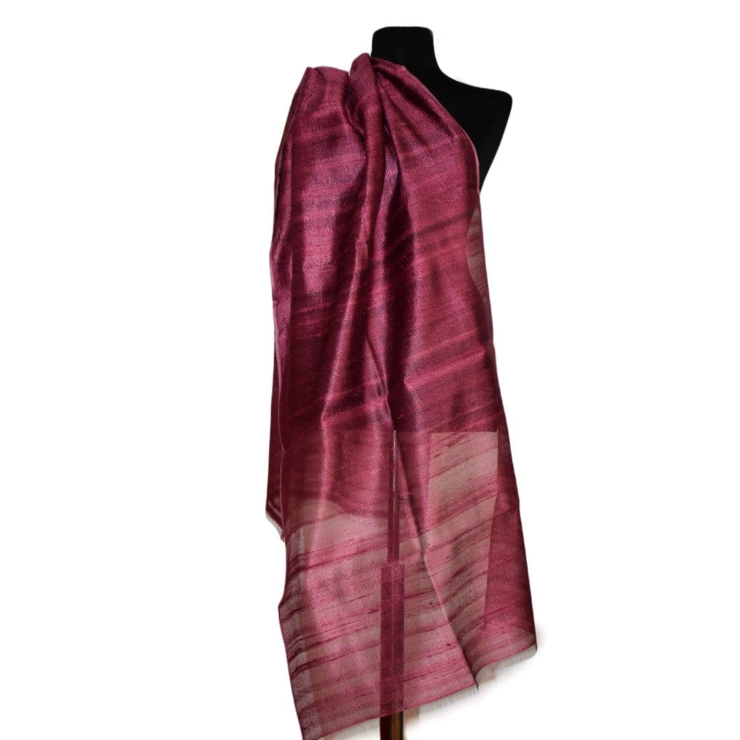 Esarfa-Sal din Matase Naturala Dupioni Raw Silk - Wine Magenta Shade -> Cod:Dupion1 - esarfa sal din matase naturala dupioni raw silk