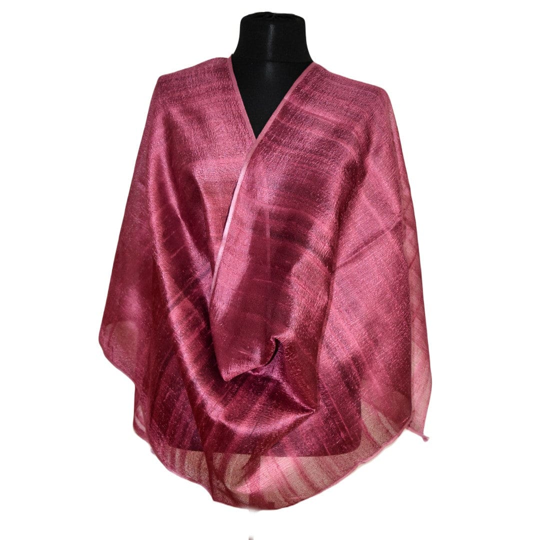 Esarfa-Sal din Matase Naturala Dupioni Raw Silk - Wine Magenta Shade -> Cod:Dupion1 - esarfa sal din matase naturala dupioni raw silk