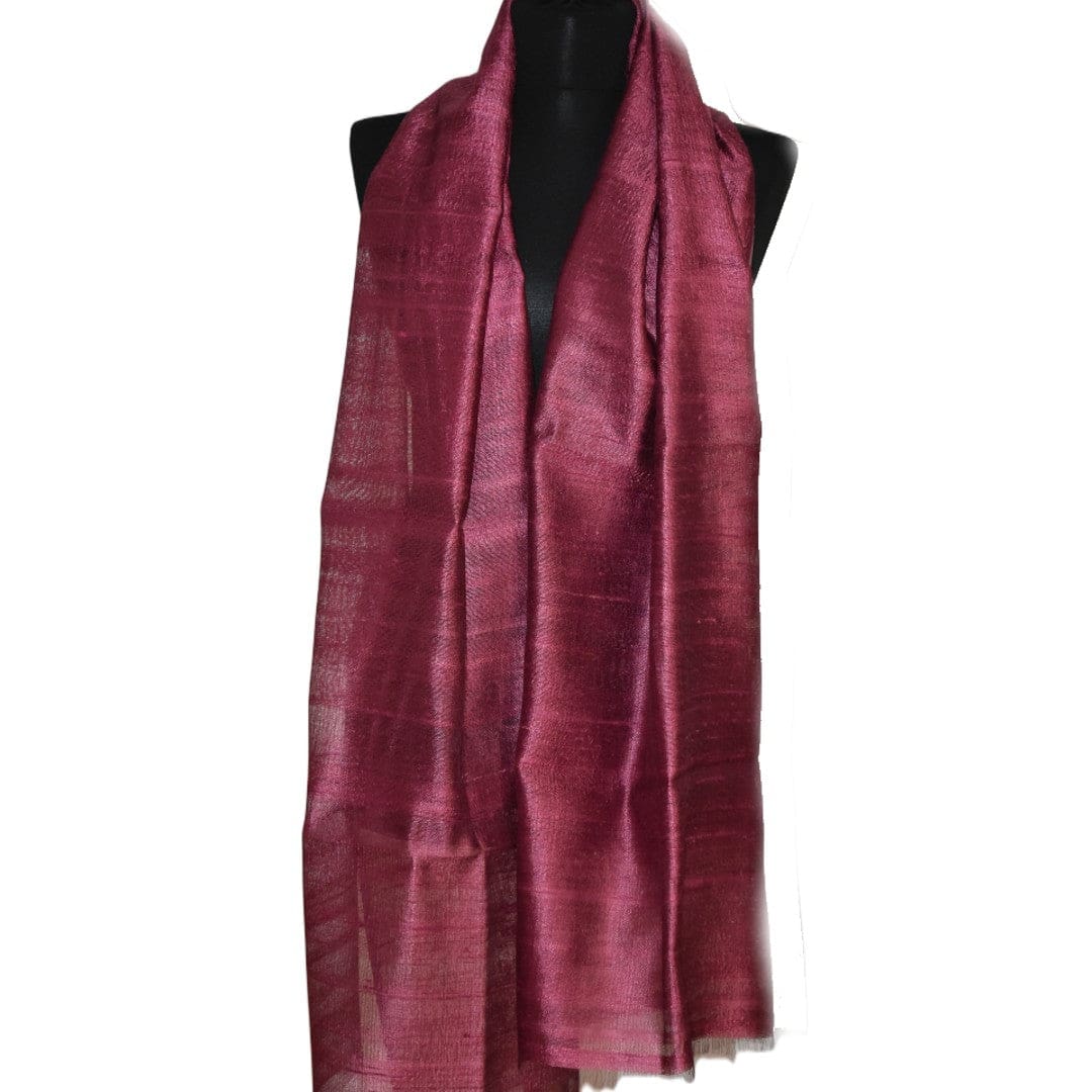 Esarfa-Sal din Matase Naturala Dupioni Raw Silk - Wine Magenta Shade -> Cod:Dupion1 - esarfa sal din matase naturala dupioni raw silk