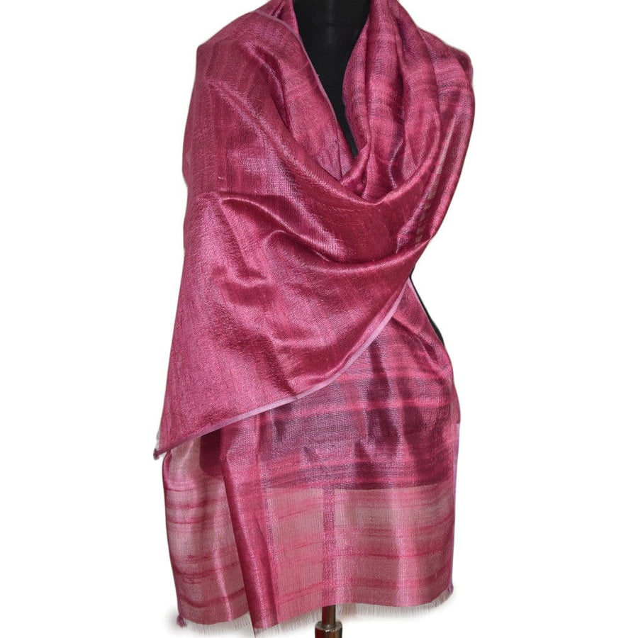 Esarfa-Sal din Matase Naturala Dupioni Raw Silk - Wine Magenta Shade -> Cod:Dupion6 - esarfa sal din matase naturala dupioni raw silk