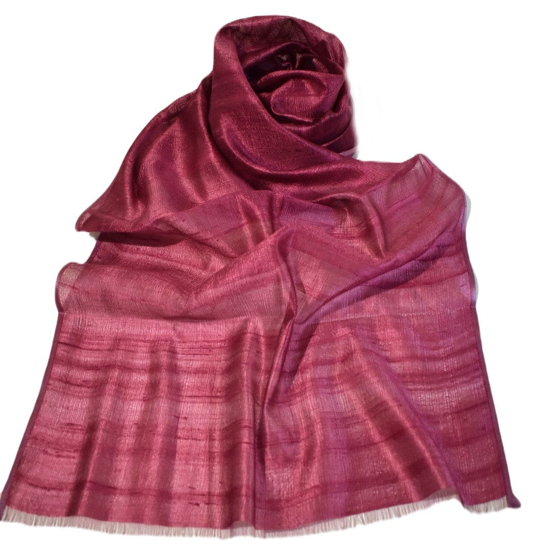 Esarfa-Sal din Matase Naturala Dupioni Raw Silk - Wine Magenta Shade -> Cod:Dupion6 - esarfa sal din matase naturala dupioni raw silk