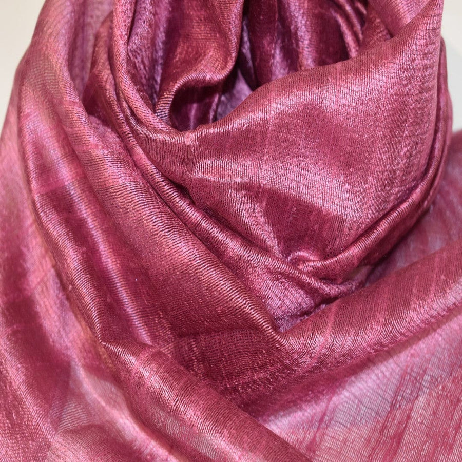 Esarfa-Sal din Matase Naturala Dupioni Raw Silk - Wine Magenta Shade -> Cod:Dupion6 - esarfa sal din matase naturala dupioni raw silk
