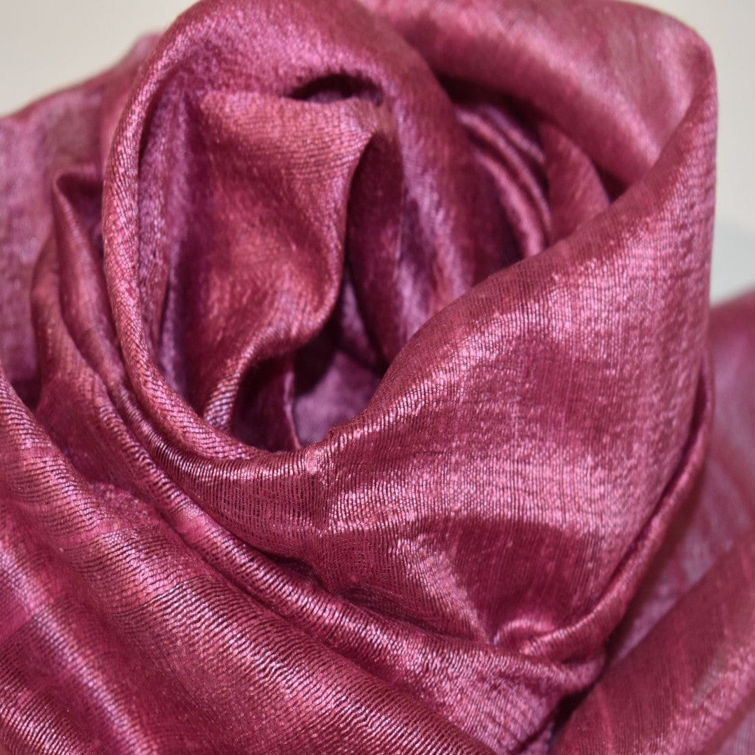 Esarfa-Sal din Matase Naturala Dupioni Raw Silk - Wine Magenta Shade -> Cod:Dupion6 - esarfa sal din matase naturala dupioni raw silk