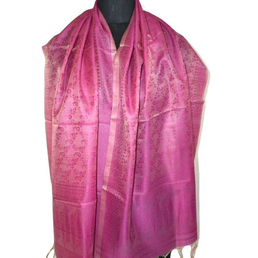 Esarfa-Sal din Matase Naturala si Fibre de Bananier -> PurpleMagenta & Bej -> Cod: New Banana Silk6 - Esarfa din matase naturala si fibre de