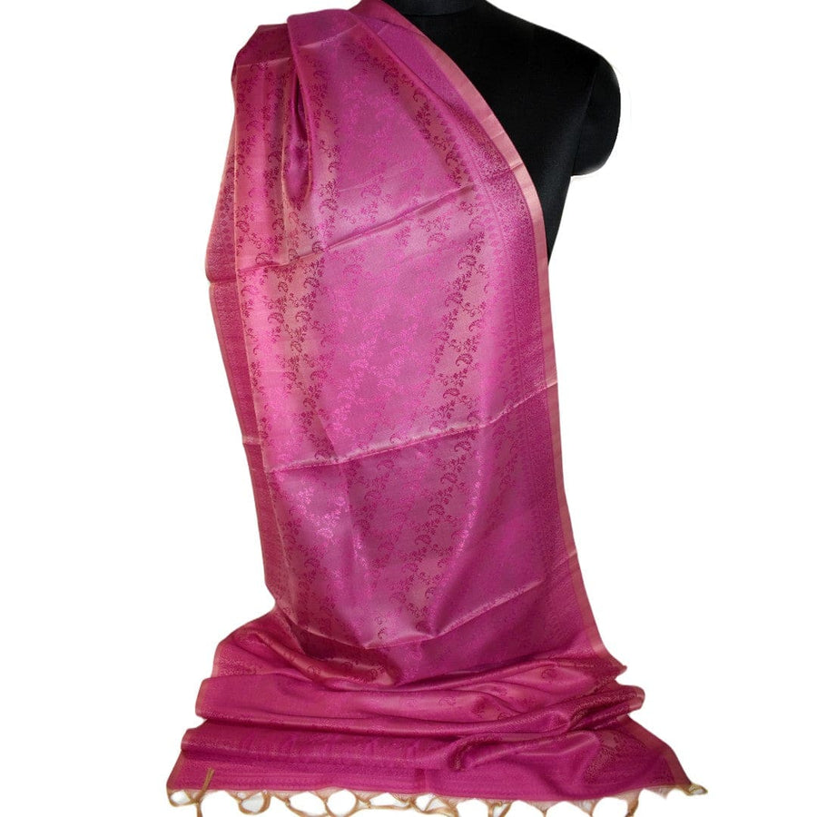 Esarfa-Sal din Matase Naturala si Fibre de Bananier -> PurpleMagenta & Bej -> Cod: New Banana Silk6 - Esarfa din matase naturala si fibre de