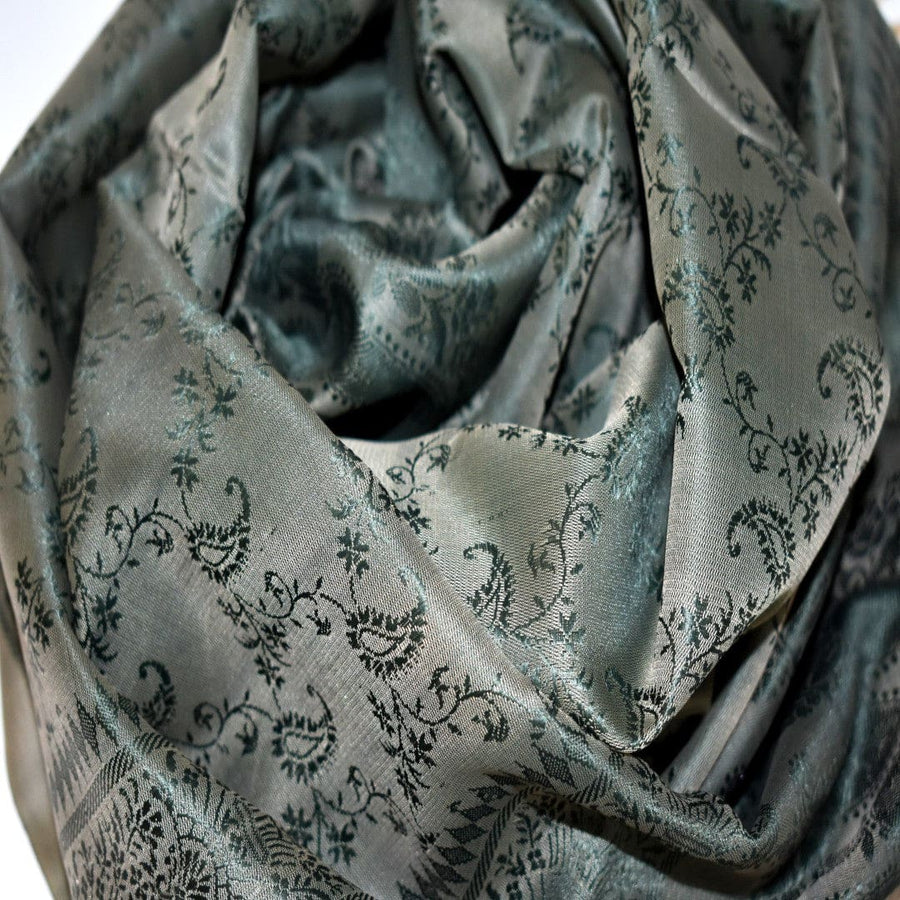 Esarfa-Sal din Matase Naturala si Fibre de Bananier -> Verde & Bej -> Cod: New Banana Silk12 - esarfa matase naturala si fibre bananier