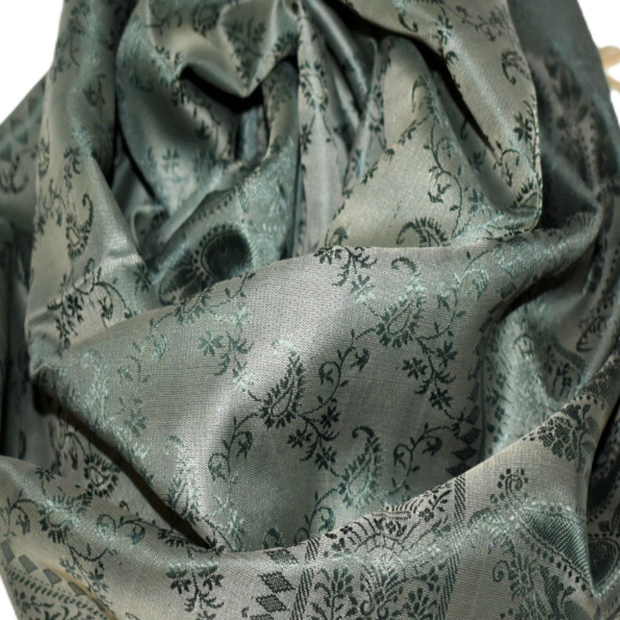 Esarfa-Sal din Matase Naturala si Fibre de Bananier -> Verde & Bej -> Cod: New Banana Silk12 - esarfa matase naturala si fibre bananier