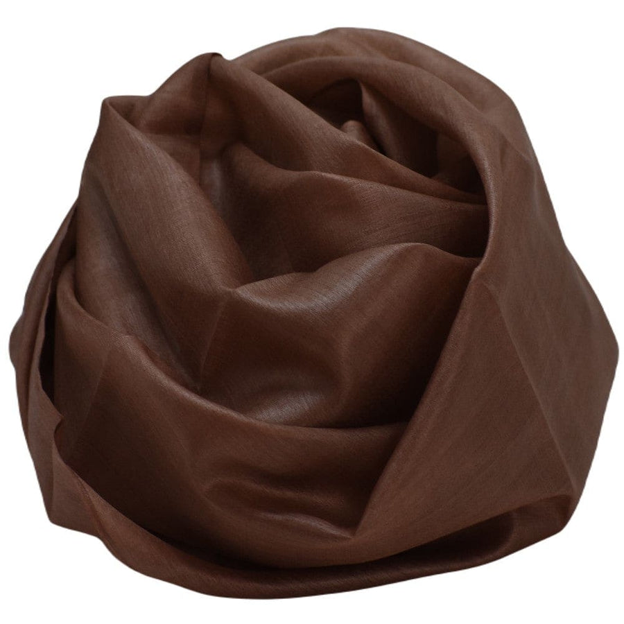 Esarfa-Sal din Matase Naturala Tussar Silk -> Heritage Shades of Cioco Mocha - Esarfa Matase Premium